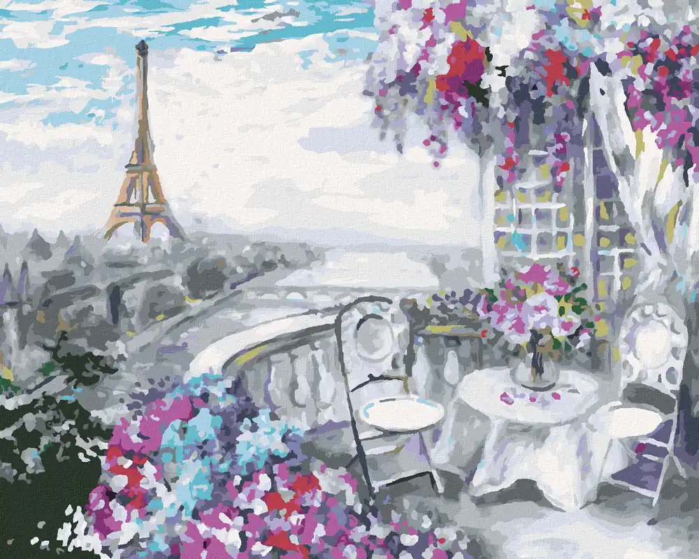 Angebot Diamond painting – EIFFELTURM SOMMERCAFÉ IN PARIS