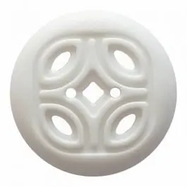 Knopf mit offenem Ornament, 2-Loch – Größe: 30mm – Farbe: weiß – Art.Nr. 380376 Neu