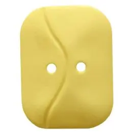 Weltweiter Versand rechteckiger Knopf mit Welle, 2-Loch – Größe: 32mm – Farbe: gelb – Art.Nr. 374810