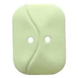 Markenprodukt rechteckiger Knopf mit Welle, 2-Loch – Größe: 32mm – Farbe: hellgrün – Art.Nr. 374806