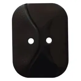 Neu rechteckiger Knopf mit Welle, 2-Loch – Größe: 32mm – Farbe: schwarz – Art.Nr. 370867