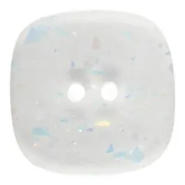 viereckiger transparenter Knopf mit Glitter, 2-Loch – Größe: 25mm – Farbe: transparent – Art.Nr. 380374 Online Kaufen