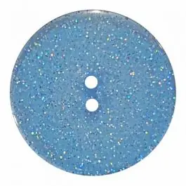 Sichere Zahlung transparenter Knopf mit Glitter, 2-Loch – Größe: 28mm – Farbe: blau – Art.Nr. 404826