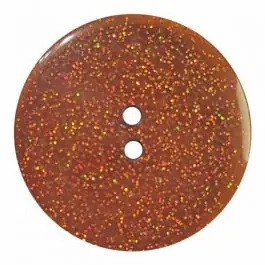 Neue Kollektion transparenter Knopf mit Glitter, 2-Loch – Größe: 23mm – Farbe: braun – Art.Nr. 384825