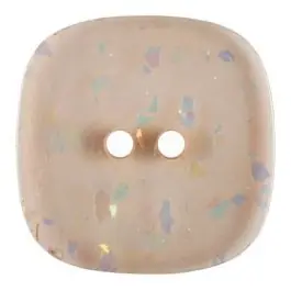 Preiswert viereckiger transparenter Knopf mit Glitter, 2-Loch – Größe: 30mm – Farbe: rose/pink – Art.Nr. 404808