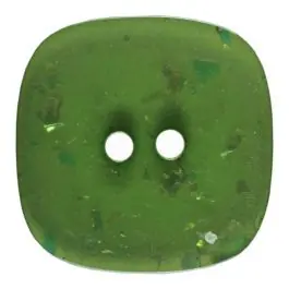 viereckiger transparenter Knopf mit Glitter, 2-Loch – Größe: 25mm – Farbe: grün – Art.Nr. 384805 Heute Kaufen