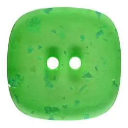 viereckiger transparenter Knopf mit Glitter, 2-Loch – Größe: 25mm – Farbe: hellgrün – Art.Nr. 384804 Nur Für Kurze Zeit