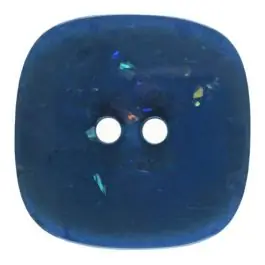 Top-Angebot viereckiger transparenter Knopf mit Glitter, 2-Loch – Größe: 25mm – Farbe: dunkelblau – Art.Nr. 384803