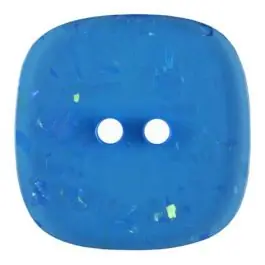 viereckiger transparenter Knopf mit Glitter, 2-Loch – Größe: 30mm – Farbe: blau – Art.Nr. 404802 Heißes Angebot