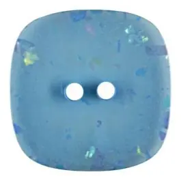 viereckiger transparenter Knopf mit Glitter, 2-Loch – Größe: 30mm – Farbe: blau – Art.Nr. 404801 Angebot
