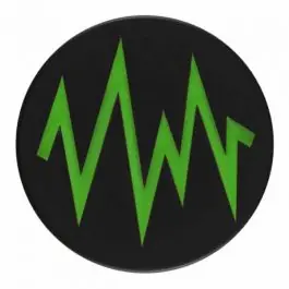 Weltweiter Versand 2-lagiger schwarzer Knopf mit farbigem Zick-Zack und Öse – Größe: 23mm – Farbe: hellgrün – Art.Nr. 374817