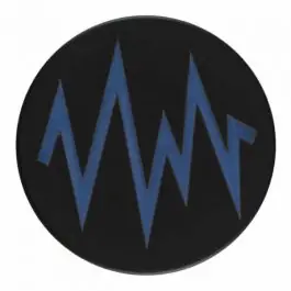 2-lagiger schwarzer Knopf mit farbigem Zick-Zack und Öse – Größe: 18mm – Farbe: blau – Art.Nr. 334814 Bestseller