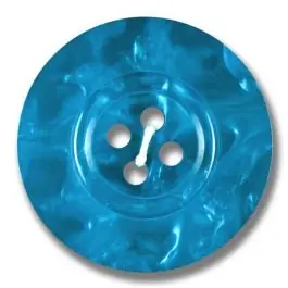 Markenprodukt Polyesterknopf 4-Loch Perlmutimitation glänzend – Größe: 28mm – Farbe: mittelblau – Art.Nr. 383805