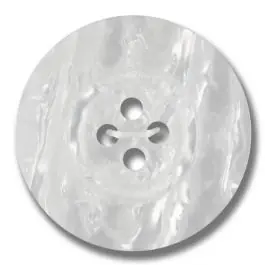Polyesterknopf 4-Loch Perlmutimitation glänzend – Größe: 28mm – Farbe: weiß – Art.Nr. 380371 Neu Im Sortiment