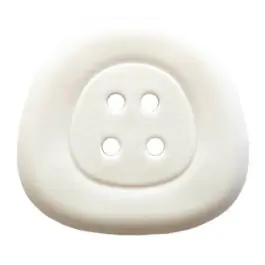 Neuheit Polyamidknopf 4-Loch Trapez – Größe: 32mm – Farbe: weiß – Art.Nr. 370845