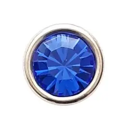 Heute Kaufen Straßknopf mit silbernem Rand mit Öse – Größe: 8mm – Farbe: mittelblau – Art.Nr. 341277