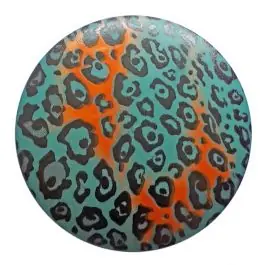 Neu Polyamidknopf Animal Print mit Öse – Größe: 28mm – Farbe: grün – Art.Nr. 363809