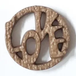 Neue Kollektion schöner abstrakter Love Knopf – Größe: 15mm – Farbe: braun – Art.Nr. 242852