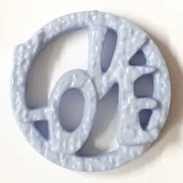 schöner abstrakter Love Knopf – Größe: 15mm – Farbe: blau / hellblau – Art.Nr. 242853 Begrenztes Angebot