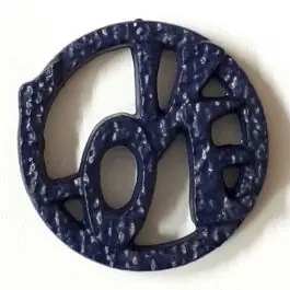 schöner abstrakter Love Knopf – Größe: 15mm – Farbe: marine / dunkelblau – Art.Nr. 242855 Angebot