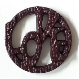 schöner abstrakter Love Knopf – Größe: 15mm – Farbe: flieder/lila – Art.Nr. 242856 Kostenfreie Lieferung