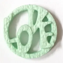 Preisknaller schöner abstrakter Love Knopf – Größe: 15mm – Farbe: mintgrün / grün – Art.Nr. 242857