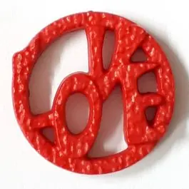 Neue Ware schöner abstrakter Love Knopf – Größe: 15mm – Farbe: rot – Art.Nr. 242859