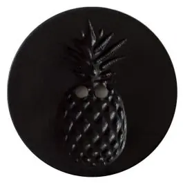 Bestpreis Knopf mit Relief in Ananasform 2-Loch – Größe: 23mm – Farbe: schwarz – Art.Nr. 281112