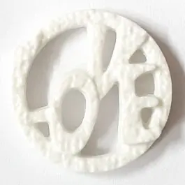 Preisreduziert schöner abstrakter Love Knopf – Größe: 20mm – Farbe: weiss – Art.Nr. 281115