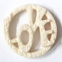 Super-Preis schöner abstrakter Love Knopf – Größe: 20mm – Farbe: beige – Art.Nr. 282826