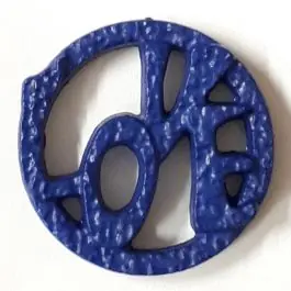 Neu Im Sortiment schöner abstrakter Love Knopf – Größe: 20mm – Farbe: mittelblau – Art.Nr. 282830