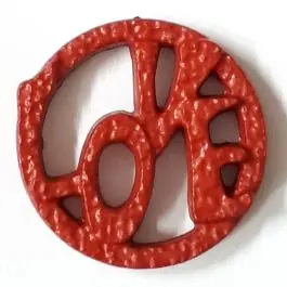 schöner abstrakter Love Knopf – Größe: 20mm – Farbe: rot – Art.Nr. 282836 Solange Der Vorrat Reicht