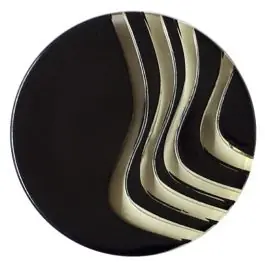 Plexiglasknopf mit außergewöhnlichem Wellenmuster mit Öse – Größe: 25mm – Farbe: gelb / messing – Art.Nr. 342821 Gleich Bestellen