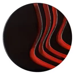 Knallerangebot Plexiglasknopf mit außergewöhnlichem Wellenmuster mit Öse – Größe: 30mm – Farbe: rot – Art.Nr. 372845