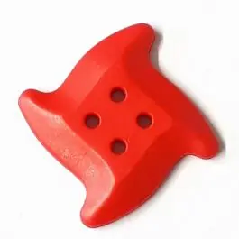 Kostenloser Rückversand süßer Seesternknopf mit 4 Löchern – Größe: 28mm – Farbe: rot – Art.Nr. 332824