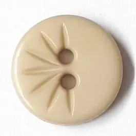 Blusenknopf mit halbseitigem Strahlendesign mit 2 Löchern – Größe: 13mm – Farbe: beige – Art.Nr. 212803 Ausverkauf