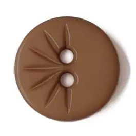 Blusenknopf mit halbseitigem Strahlendesign mit 2 Löchern – Größe: 13mm – Farbe: braun – Art.Nr. 212804 Kostenfreie Lieferung