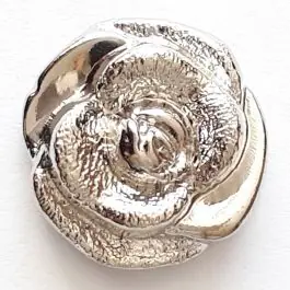 Nur Für Kurze Zeit filigraner Rosenknopf mit Öse – Größe: 18mm – Farbe: silber – Art.Nr. 270818
