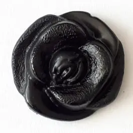 filigraner Rosenknopf mit Öse – Größe: 18mm – Farbe: schwarz – Art.Nr. 261308 Preisknaller