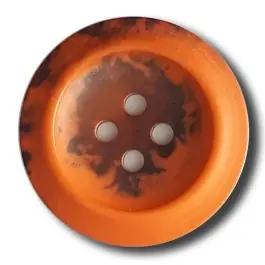 Polyesterknopf mit trendigem Flammendekor mit 2 Löchern – Größe: 30mm – Farbe: lachs / orange – Art.Nr. 382812 Neue Ware