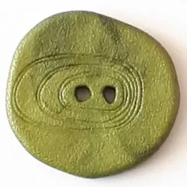 Polyamidknopf unregelmäßig geformt mit 2 Löchern – Größe: 23mm – Farbe: grün – Art.Nr. 338719 Highlight