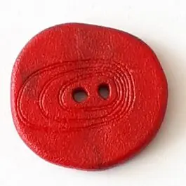 Polyamidknopf unregelmäßig geformt mit 2 Löchern – Größe: 23mm – Farbe: rot – Art.Nr. 338721 Neu Im Sortiment