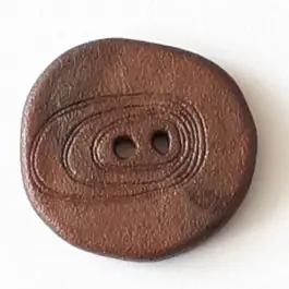 Saisonangebot Polyamidknopf unregelmäßig geformt mit 2 Löchern – Größe: 28mm – Farbe: braun – Art.Nr. 348715
