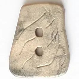 Rabatt Polyamidknopf in asymmetrischer Trapezform mit 2 Löchern – Größe: 35mm – Farbe: beige – Art.Nr. 388727