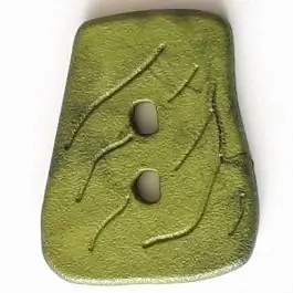 Exklusiv Polyamidknopf in asymmetrischer Trapezform mit 2 Löchern – Größe: 35mm – Farbe: grün – Art.Nr. 388732