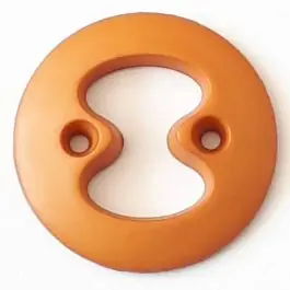 Aktuell Polyamidknopf mit interessanter Ausstanzung mit 2 Löchern – Größe: 23mm – Farbe: braun – Art.Nr. 288715