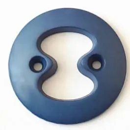 Saisonangebot Polyamidknopf mit interessanter Ausstanzung mit 2 Löchern – Größe: 23mm – Farbe: blau – Art.Nr. 288716