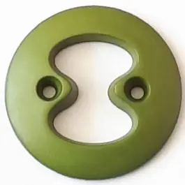Polyamidknopf mit interessanter Ausstanzung mit 2 Löchern – Größe: 23mm – Farbe: grün – Art.Nr. 288719 Jetzt Zugreifen