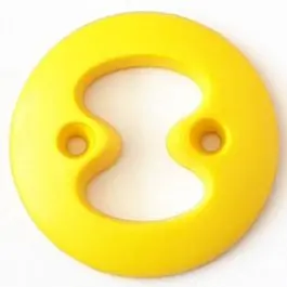 Kostenfreie Lieferung Polyamidknopf mit interessanter Ausstanzung mit 2 Löchern – Größe: 23mm – Farbe: gelb – Art.Nr. 288723