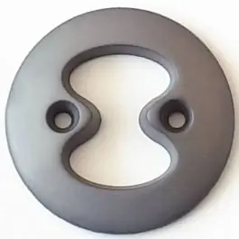 Polyamidknopf mit interessanter Ausstanzung mit 2 Löchern – Größe: 28mm – Farbe: grau – Art.Nr. 338724 Must-Have